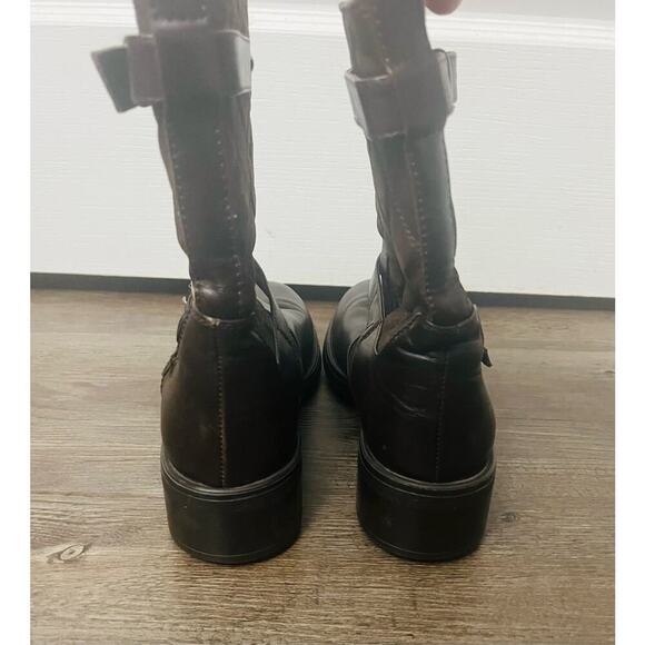 Aquatalia Sherry Brown Leather/Quilted Mid-calf Moto Winter Boot - Picture 5 of 7